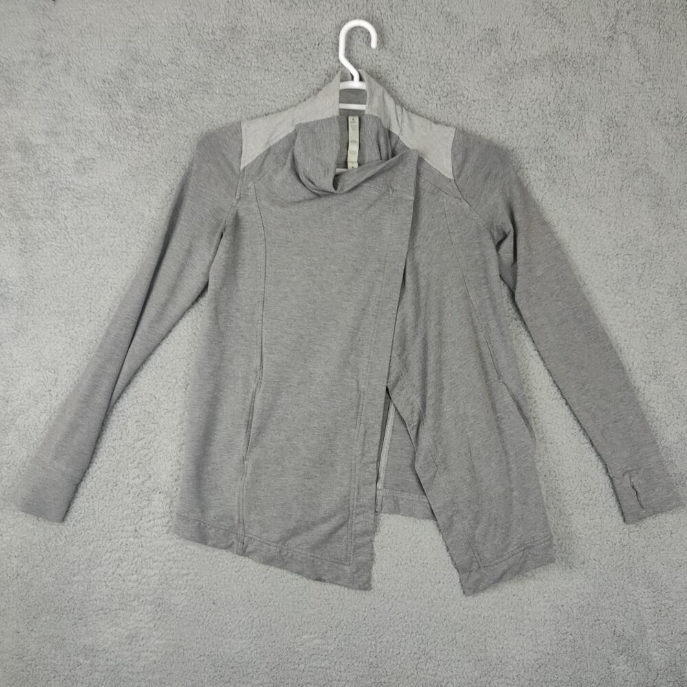 Lululemon Wrap It Up Sweater Women's 4 Grey Gray Over coat Sweat jacket Shawl